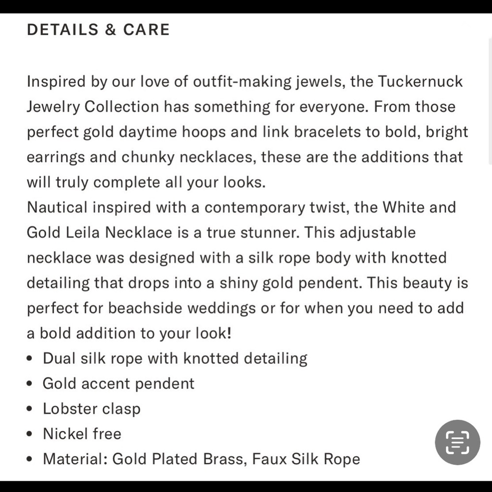 SOLD Tuckernuck Jewelry Collection | White and Gold Leila Necklace | New - Picture 6 of 7